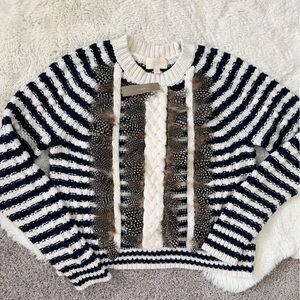 J. Crew Navy and White Striped Sweater